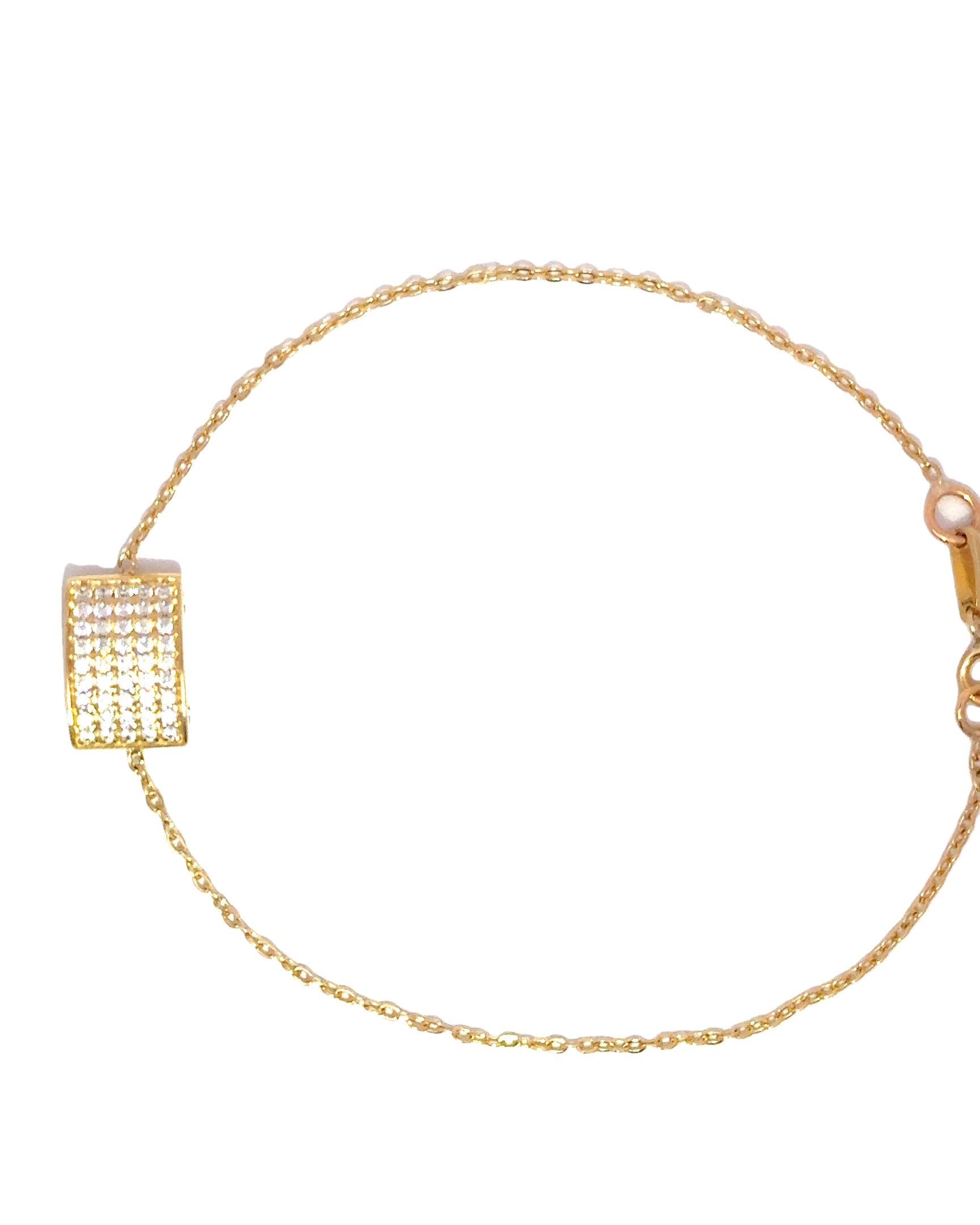Pulsera en oro amarillo 18k ley con brillantes