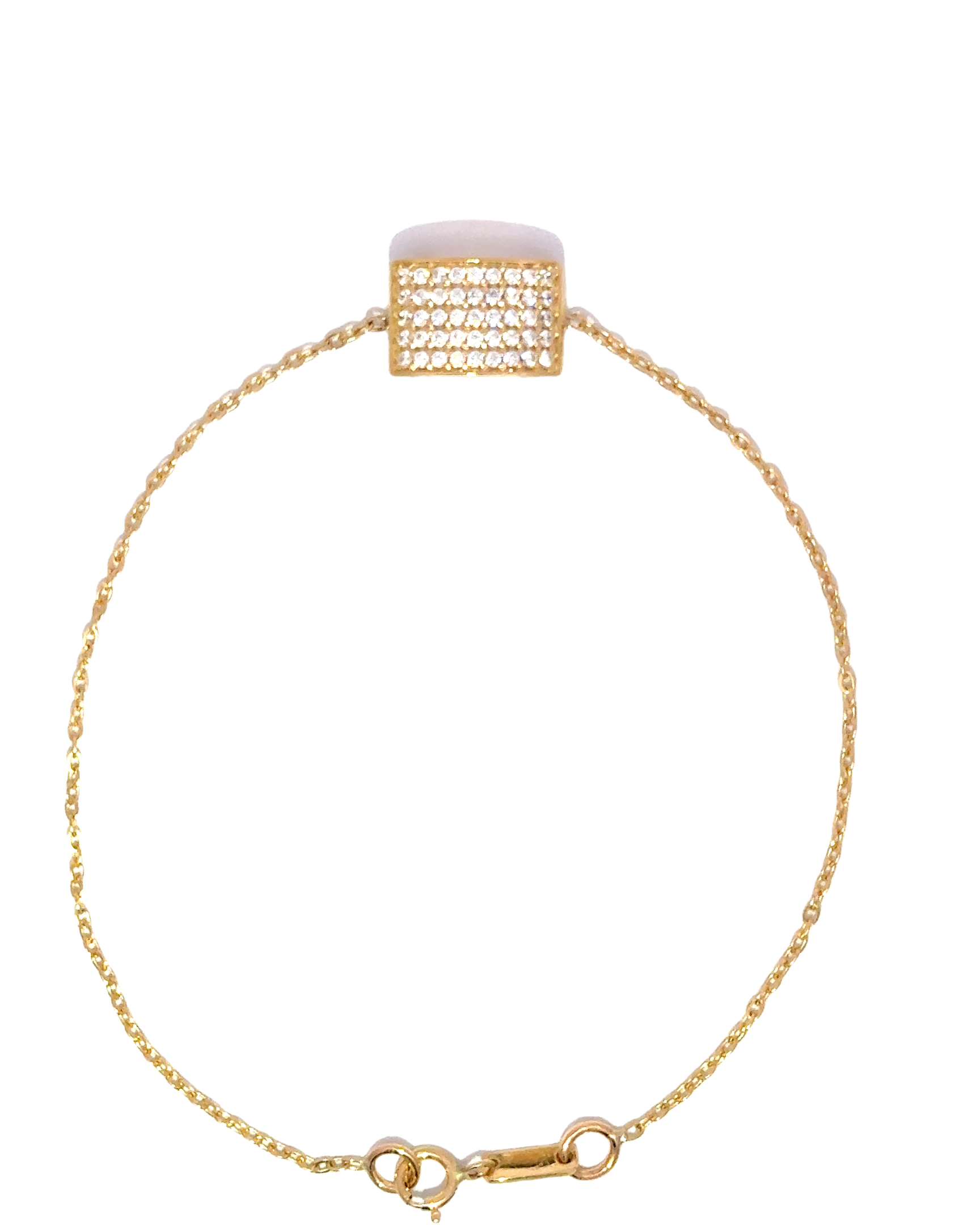 Pulsera en oro amarillo 18k ley con brillantes