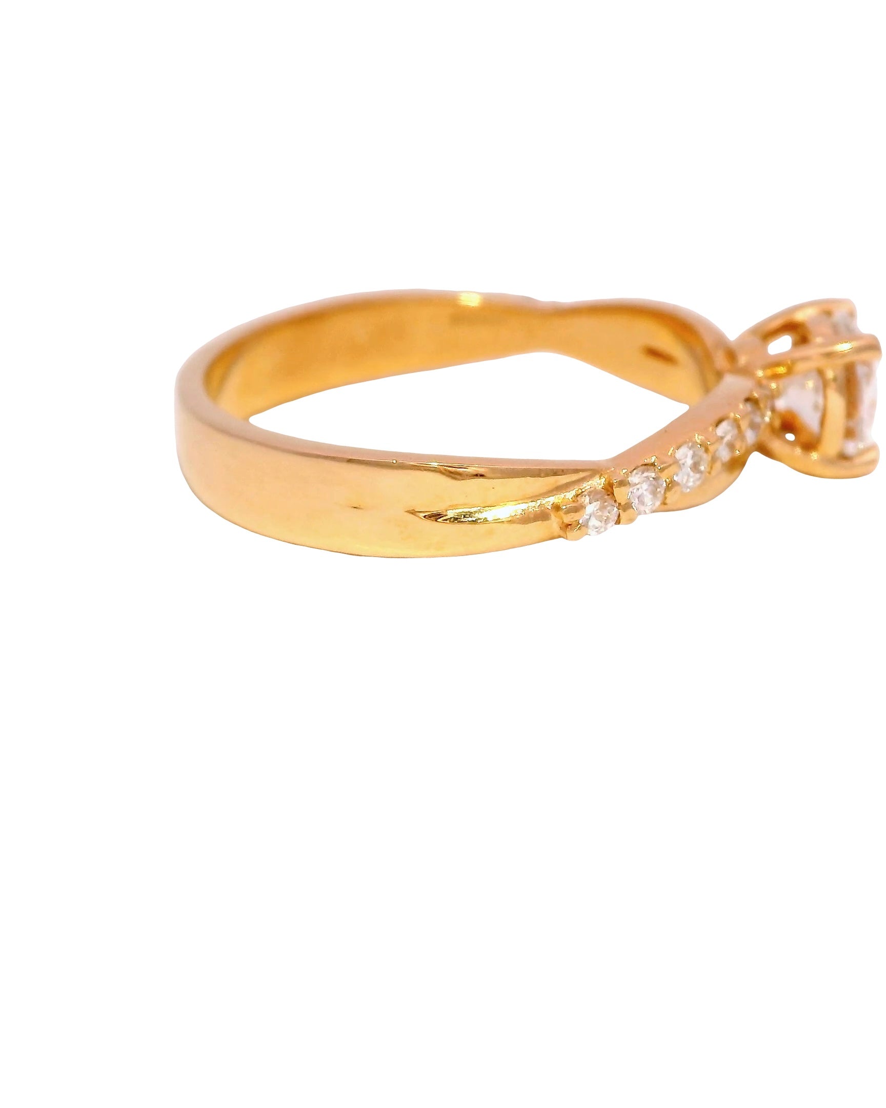 Anillo de compromiso brillante en oro rosado 18k ley