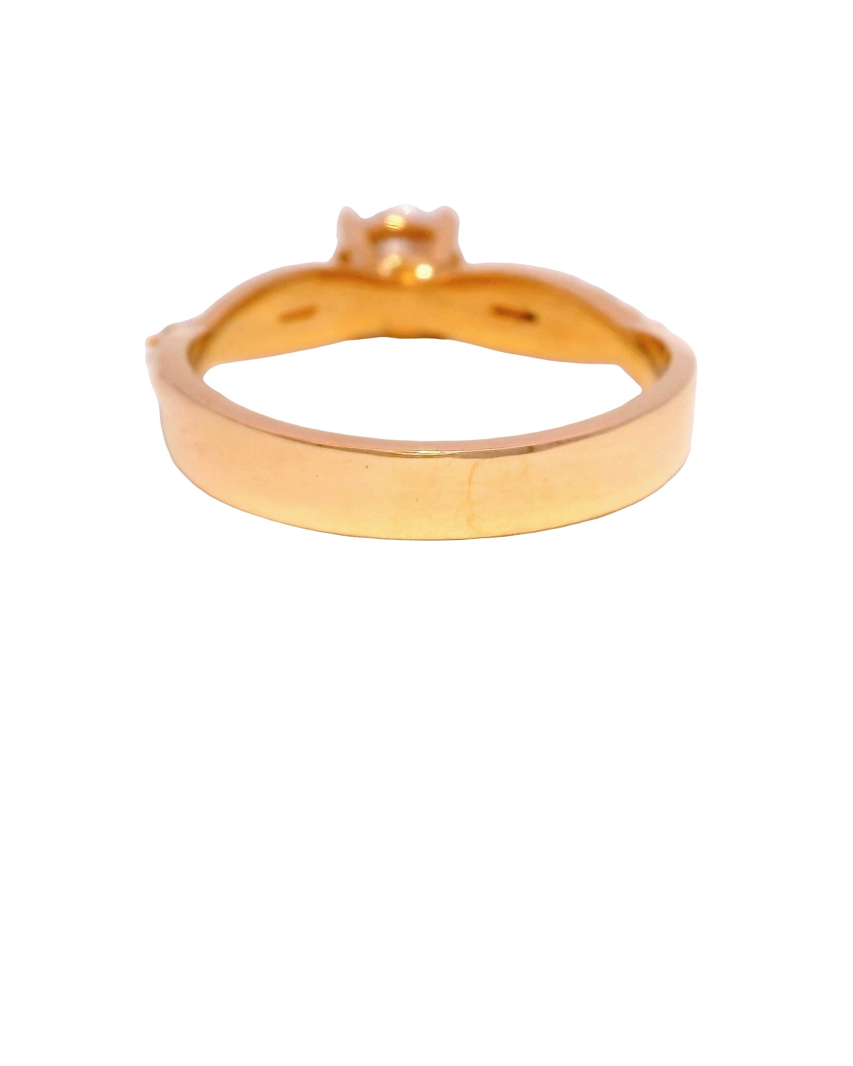 Anillo de compromiso brillante en oro rosado 18k ley