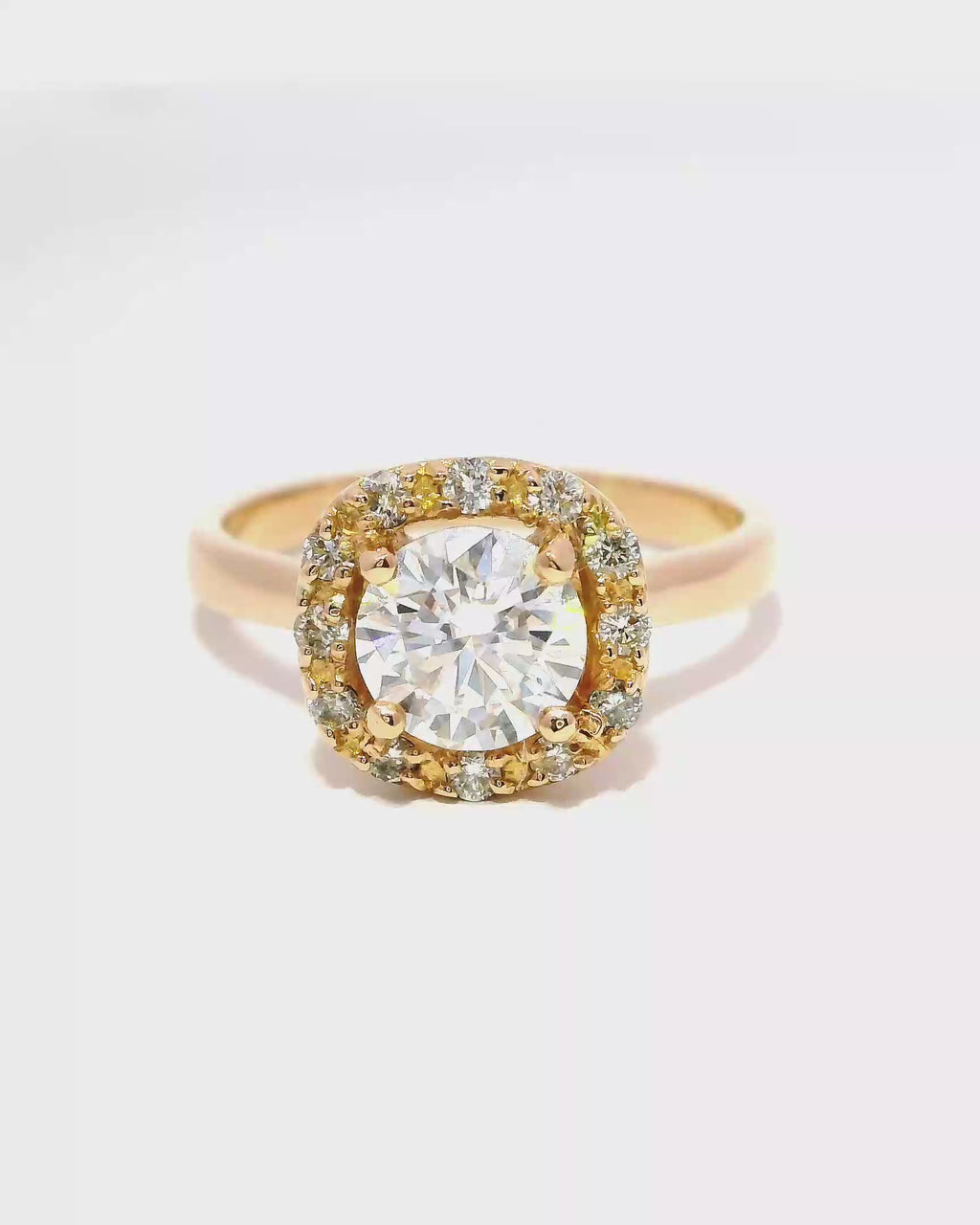 Anillo de Compromiso en Oro Rosa 18k Ley con Diamantes