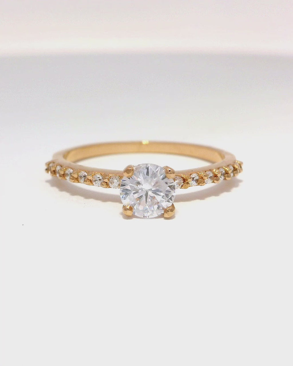 Anillo de compromiso oro rosa 18k 1,5 mm