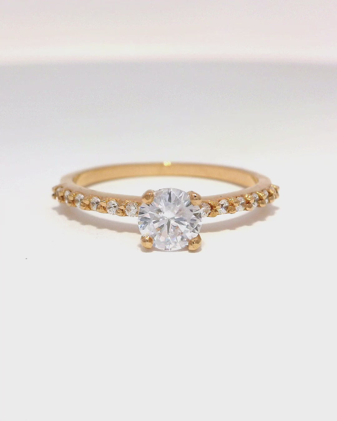 Anillo de compromiso oro rosa 18k 1,5 mm