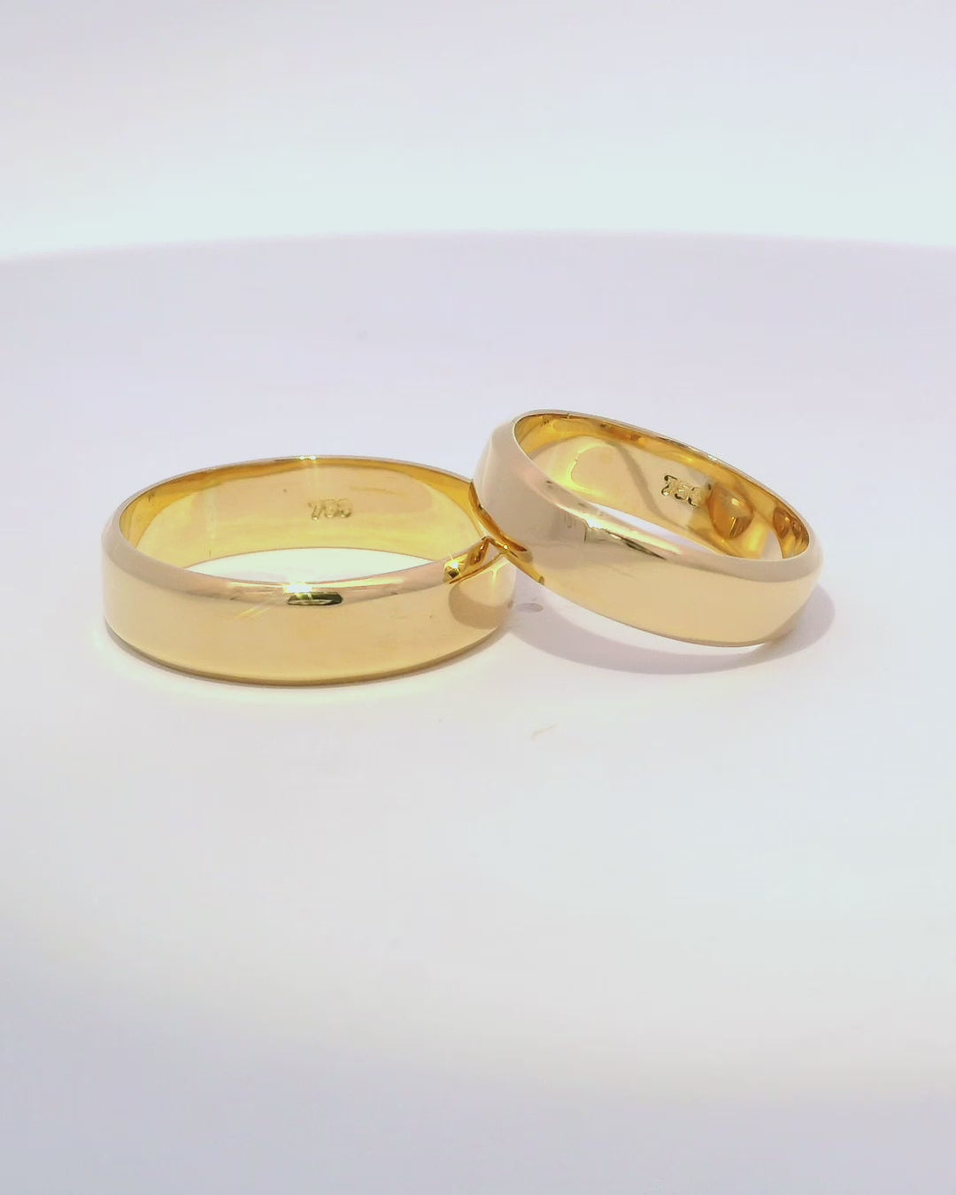 Anillos de boda 18k borde diagonal
