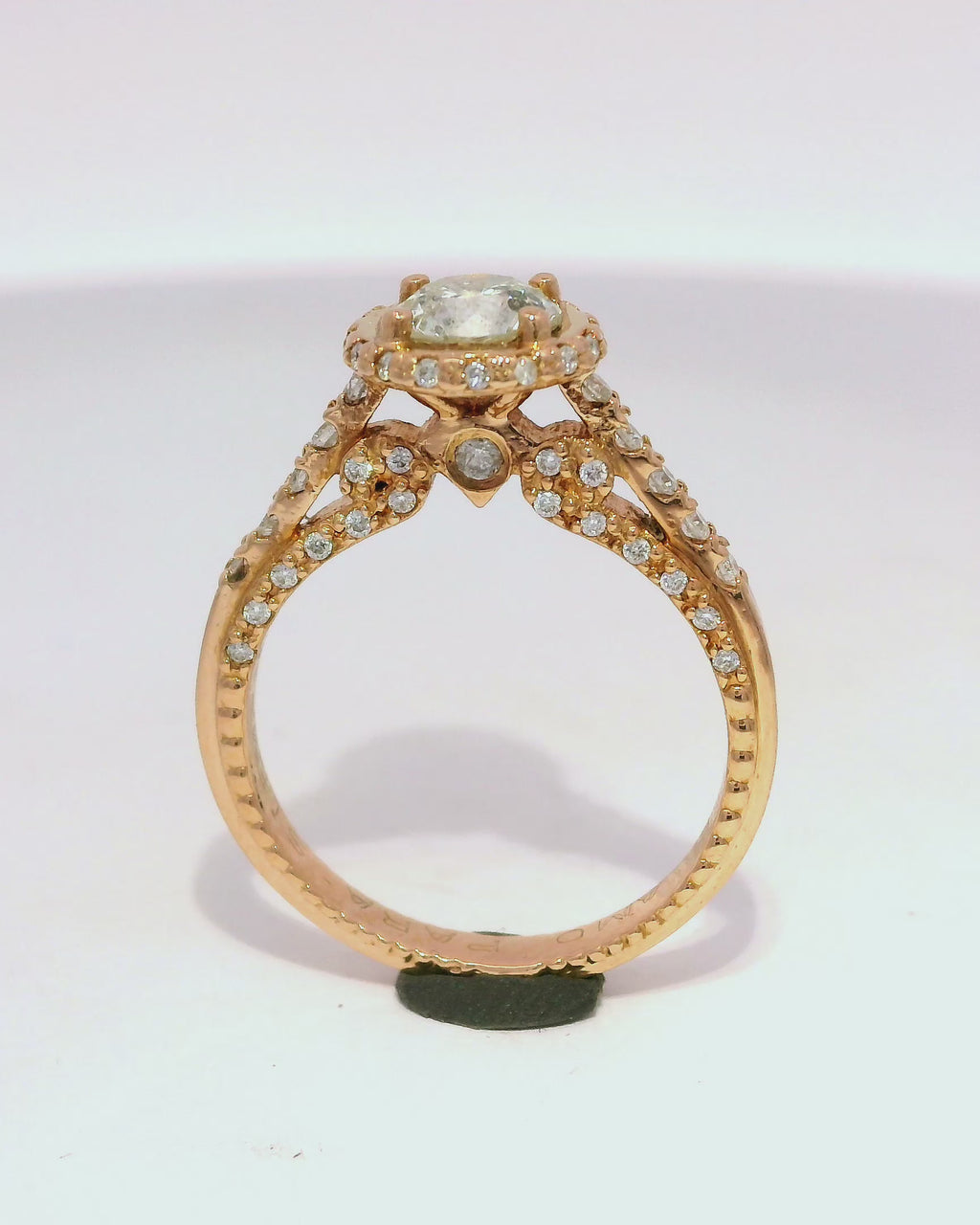 Anillo de compromiso en oro rosado 18k ley