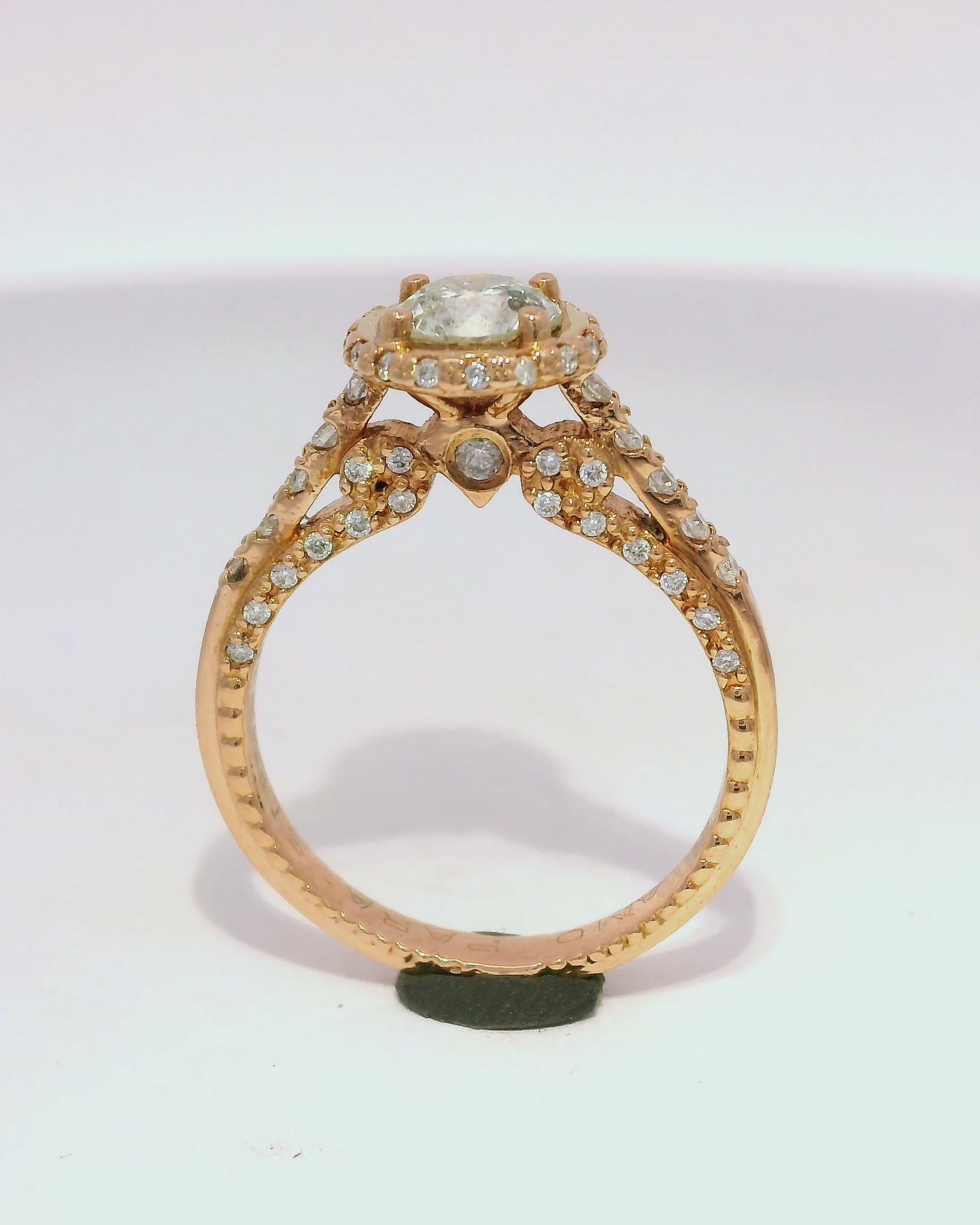 Anillo de compromiso en oro rosado 18k ley