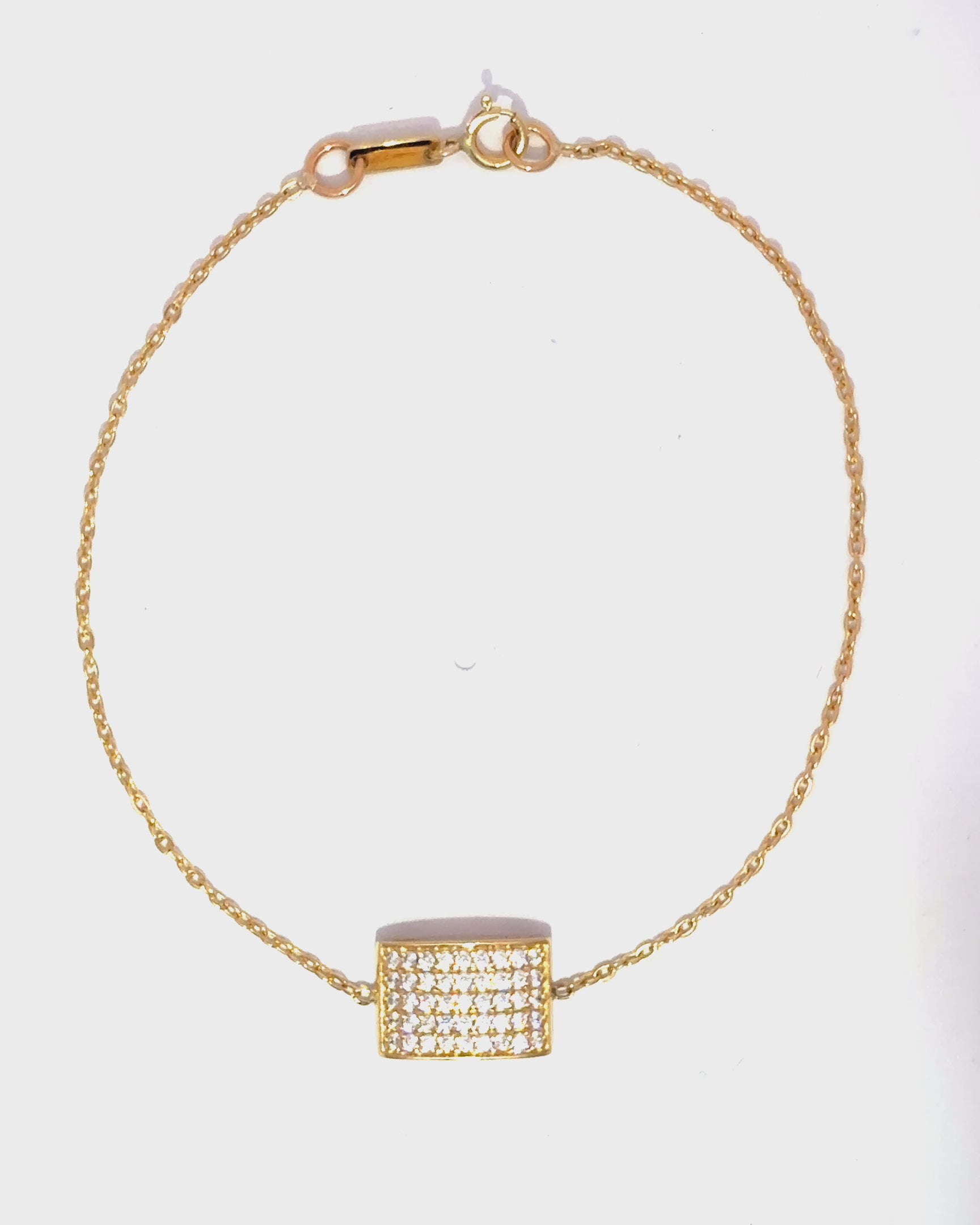 Pulsera en oro amarillo 18k ley con brillantes