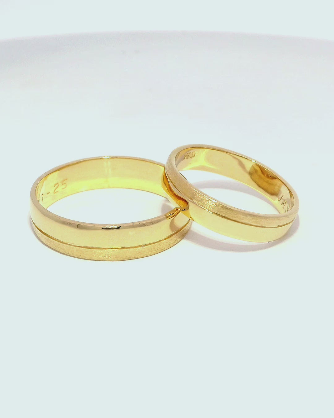 Anillos de boda oro amarillo 18k satinado