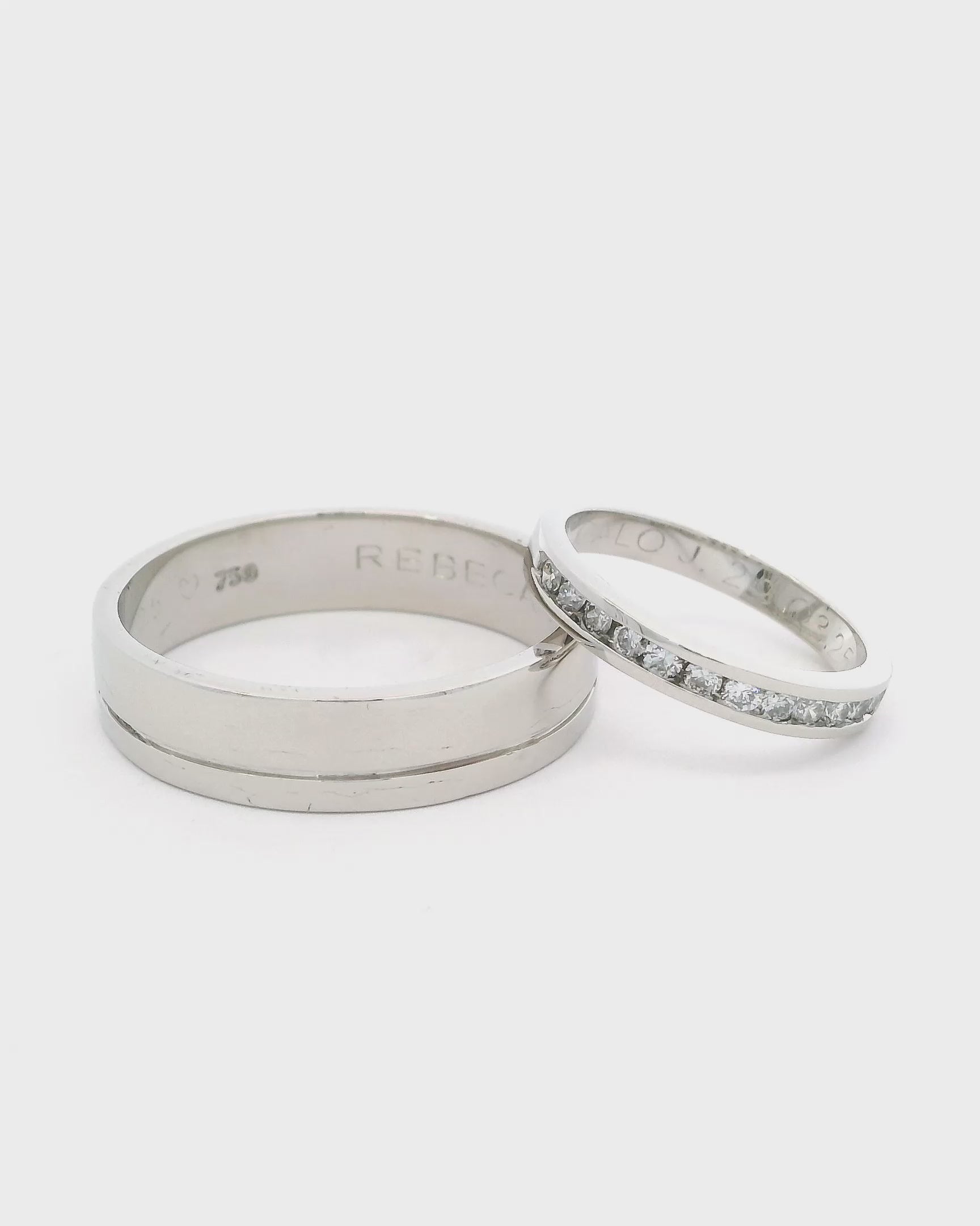 Anillos de matrimonio en oro blanco 18k ley elegantes