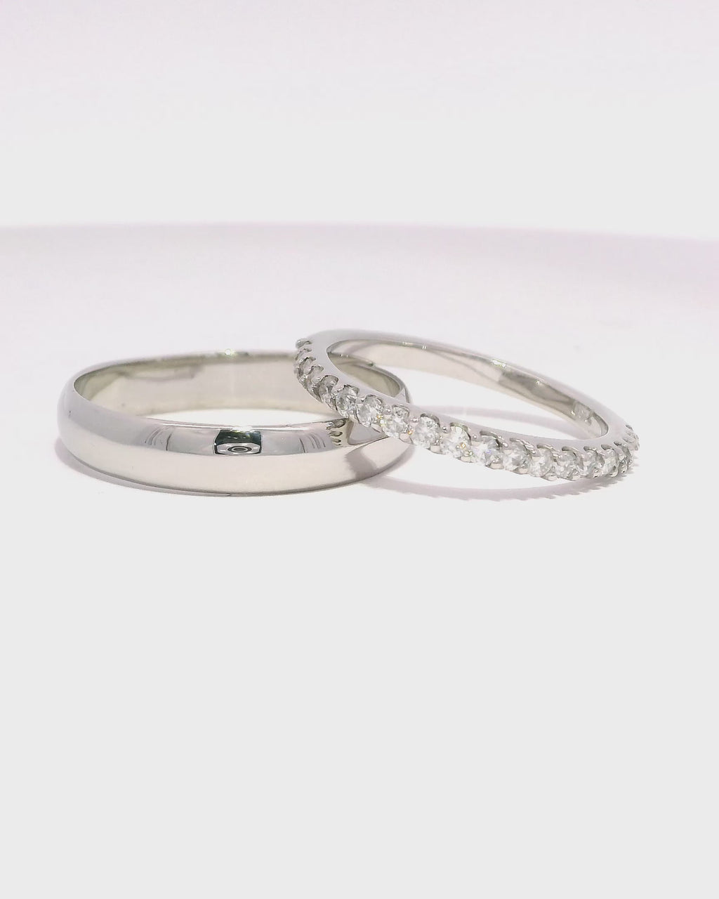 Anillos de boda en oro blanco 18k ley elegantes