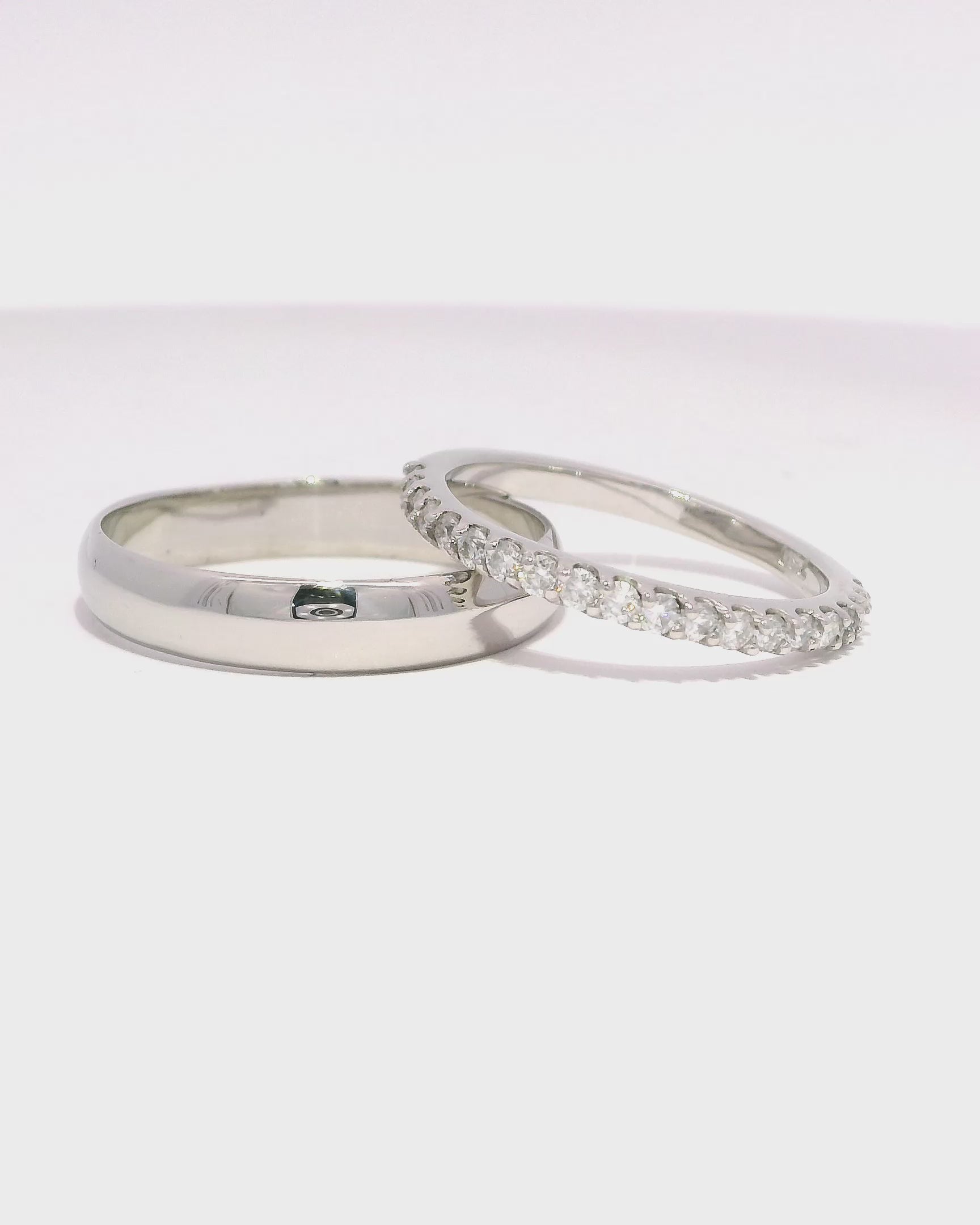 Anillos de boda en oro blanco 18k ley elegantes