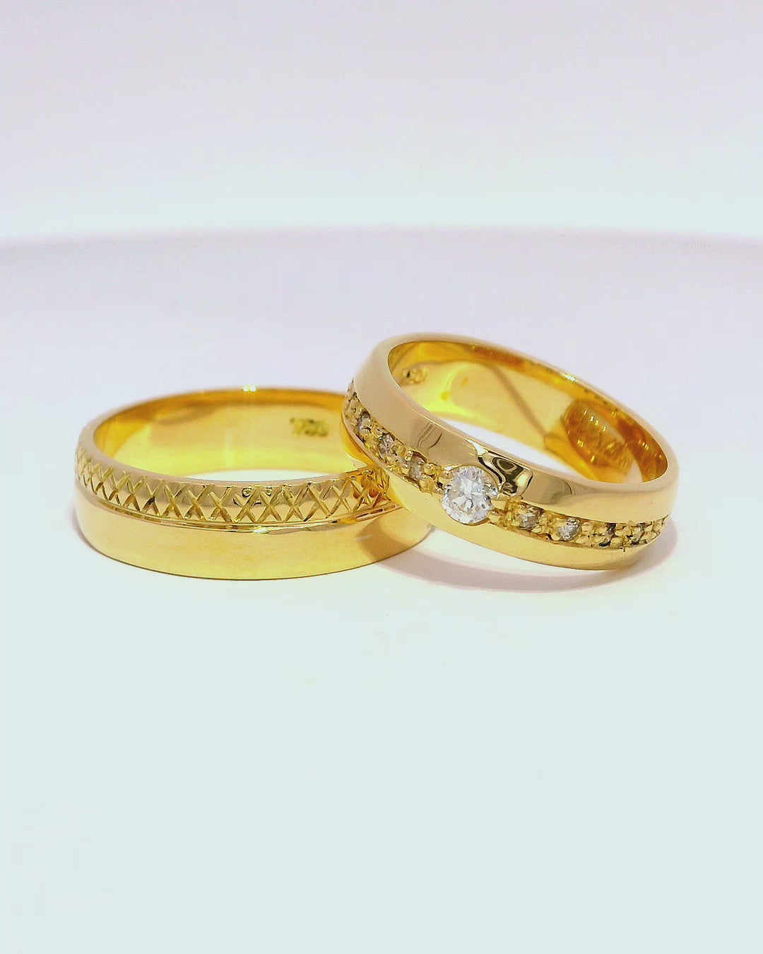 Anillos de boda en oro amarillo 18k ley