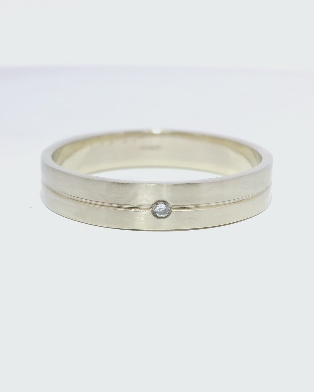 Anillo de oro blanco 18k Ley elegante