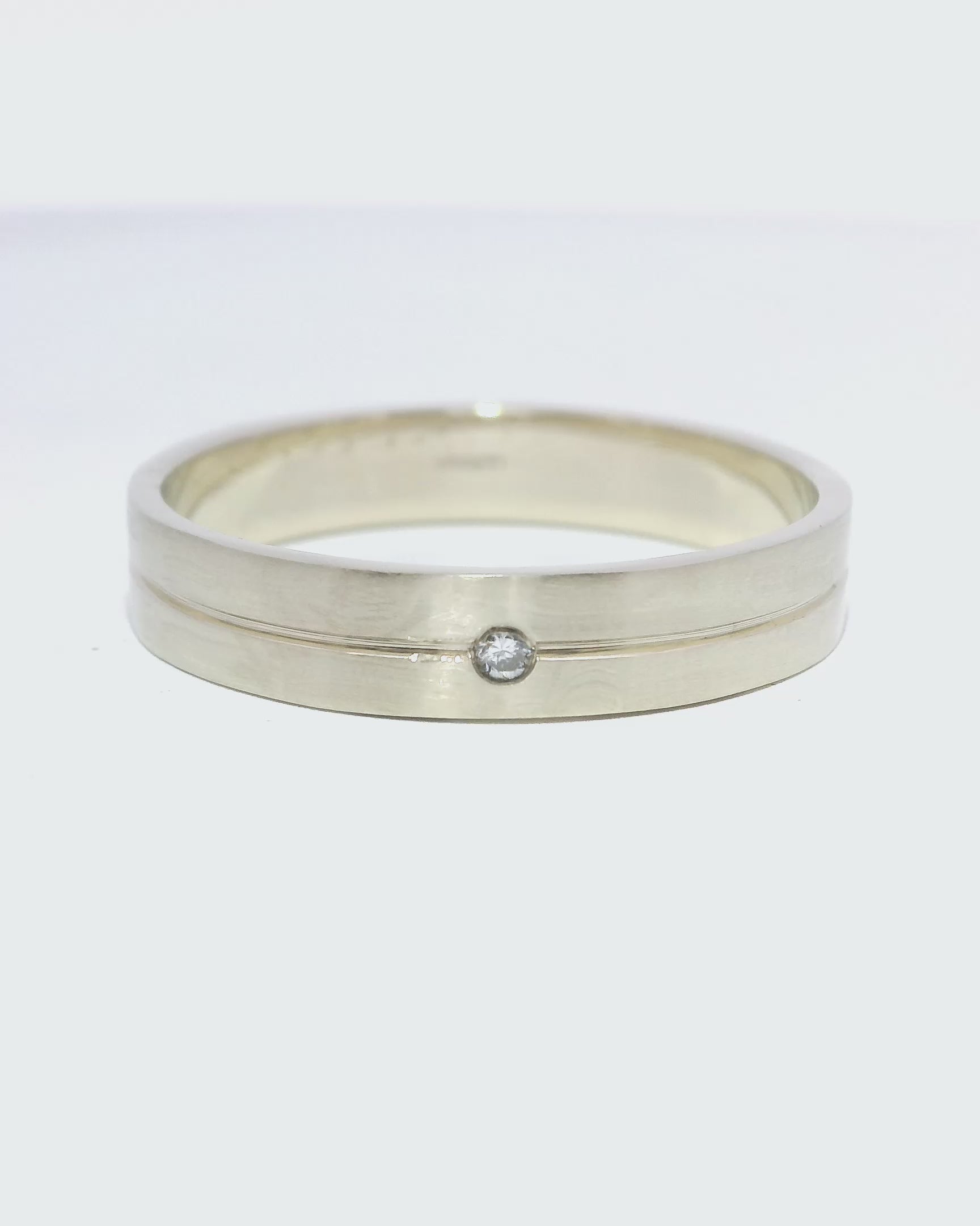 Anillo de oro blanco 18k Ley elegante