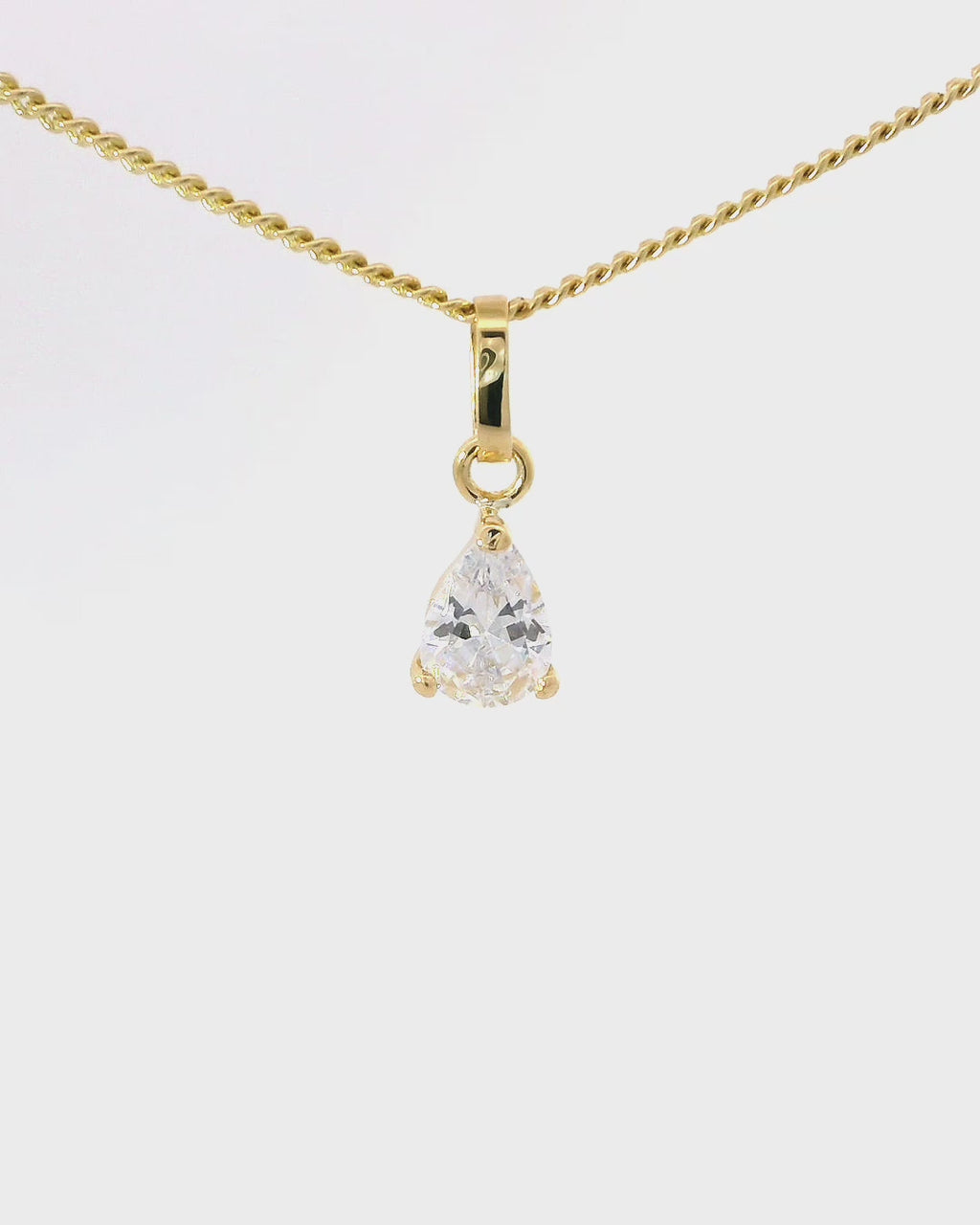 Elegante colgante de oro amarillo 18k ley en piedra gota