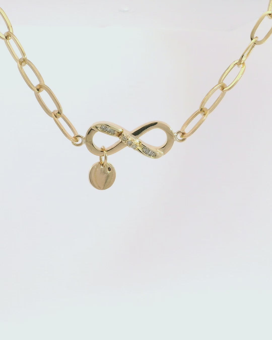 Pulsera en oro amarillo 18k ley con símbolo de infinito