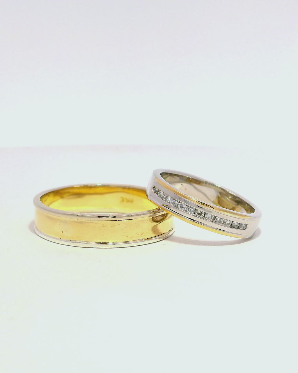 Anillos de matrimonio en dos oros 18k ley elegantes