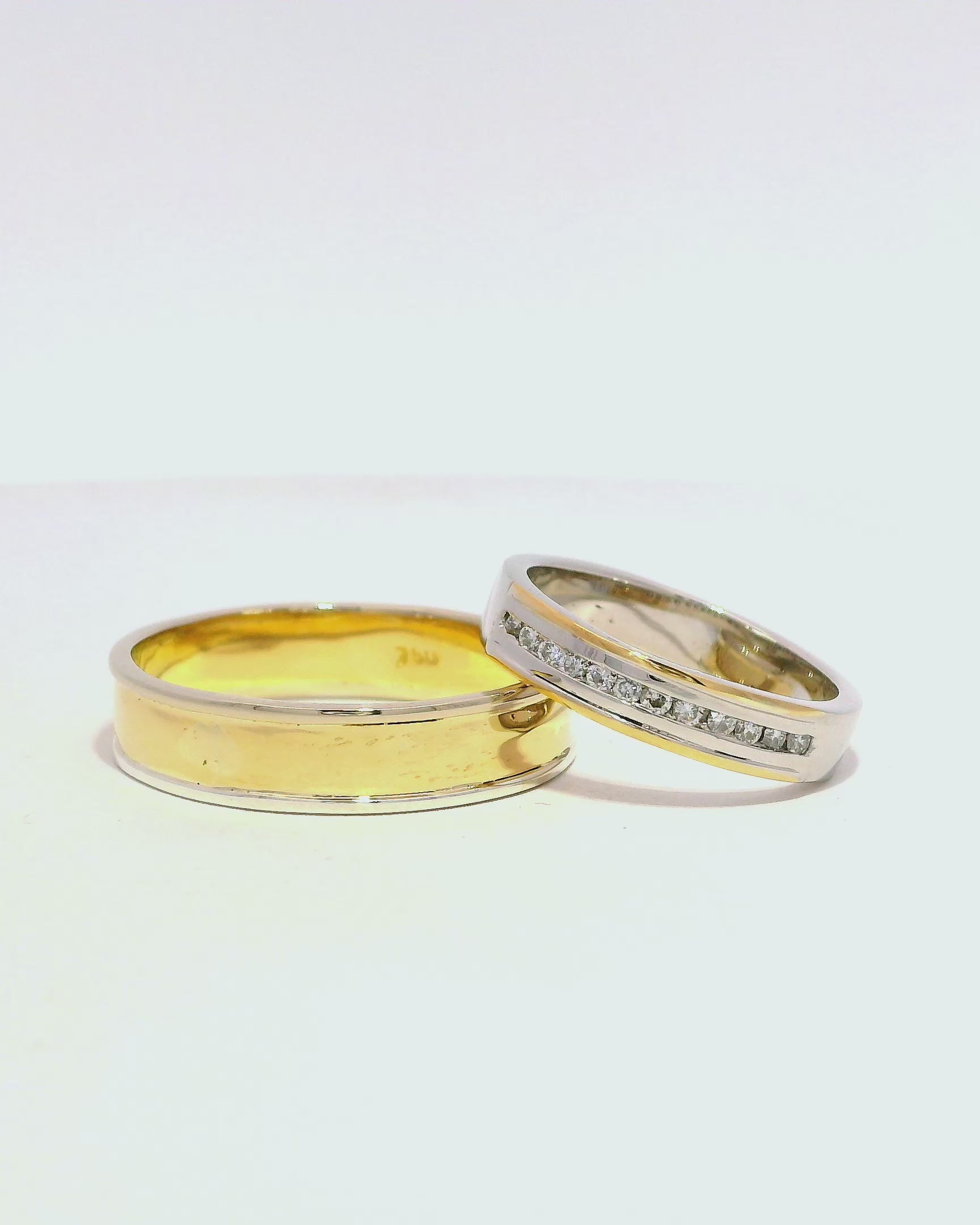 Anillos de matrimonio en dos oros 18k ley elegantes
